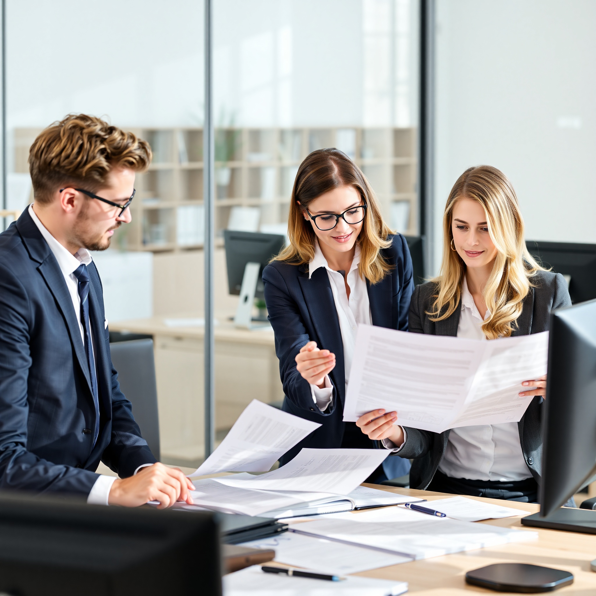 Professional tax consultant and business lawyer working together on corporate compliance matters