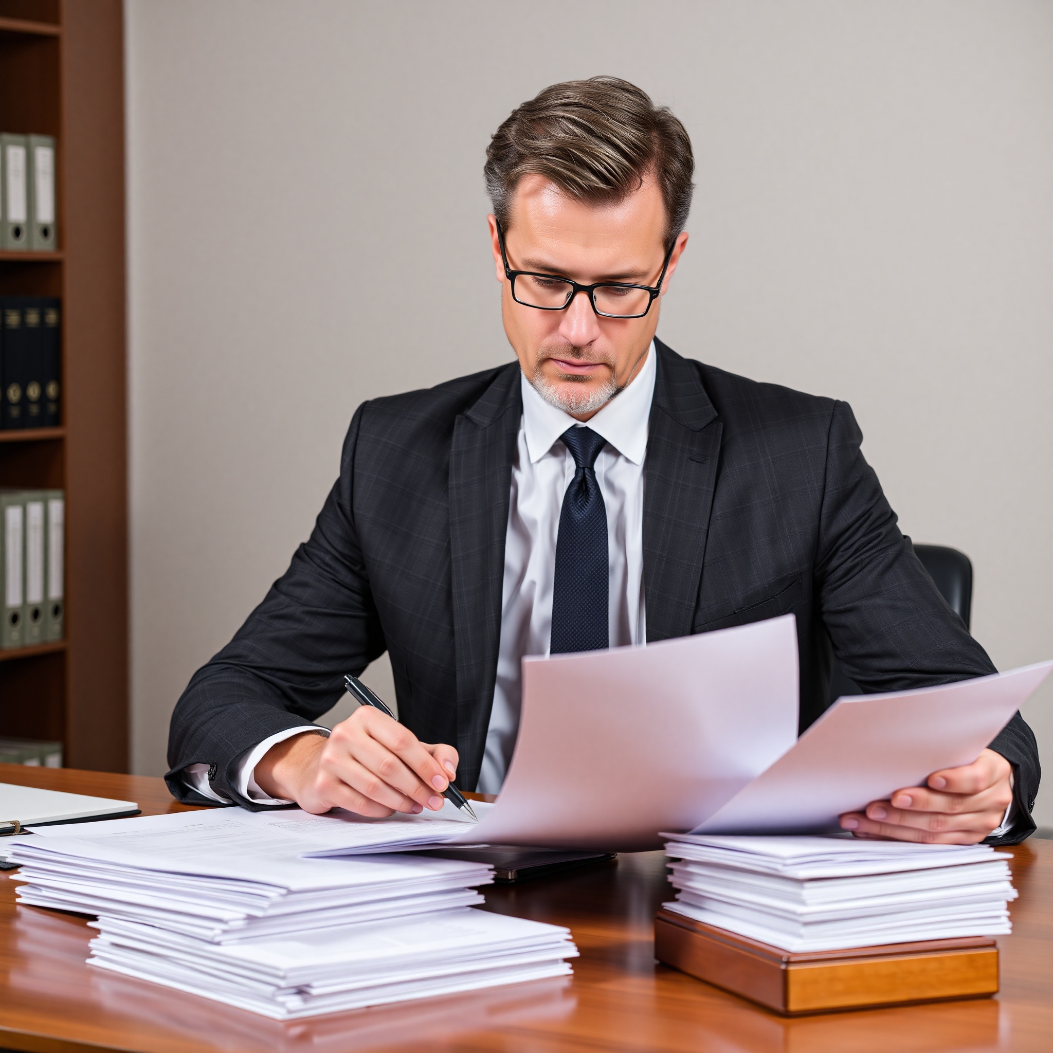 Attorney reviewing and drafting business contracts to ensure legal protection